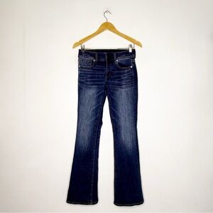 American Eagle Outfitters Blue Kick Boot Leg Jeans Size 4 Regular Super Stretch
